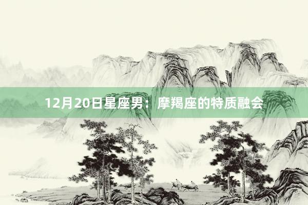 12月20日星座男：摩羯座的特质融会