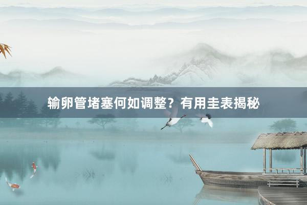 输卵管堵塞何如调整？有用圭表揭秘
